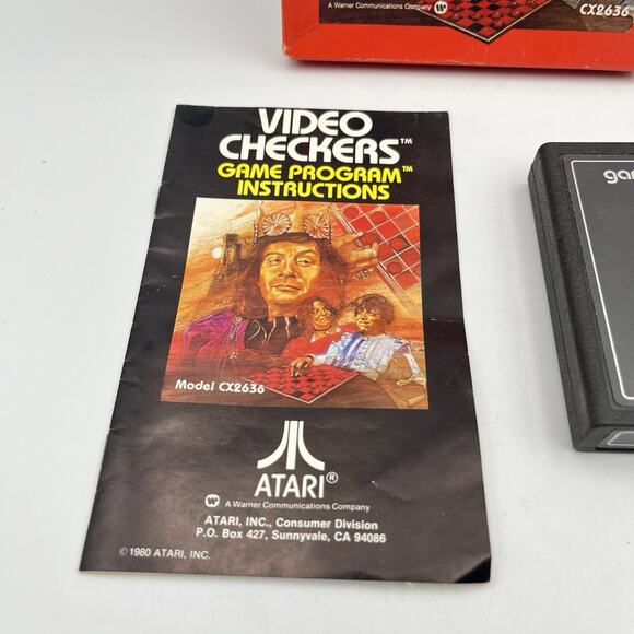 Atari 2600 Video Checkers 19 Games CX2636 with Box and Manual Vintage Video Game - Picture 3 of 10